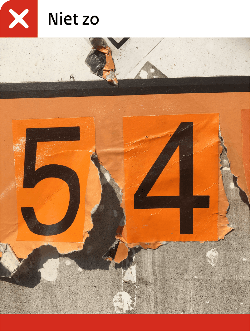 Fout etiket want deel is afgescheurd