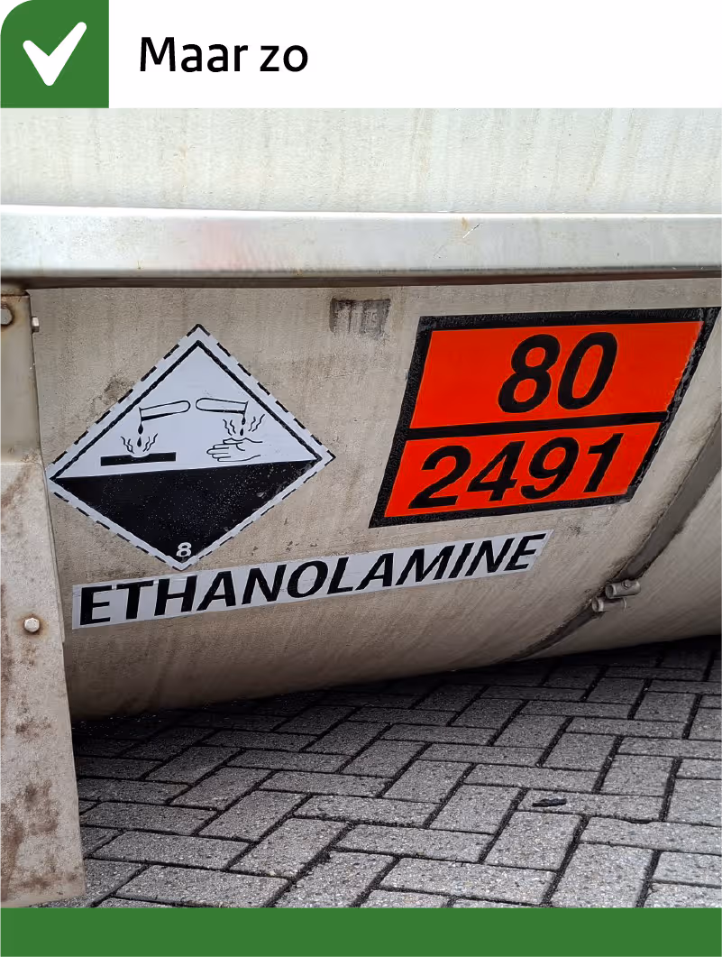 Goed etiket want hij is helemaal heel